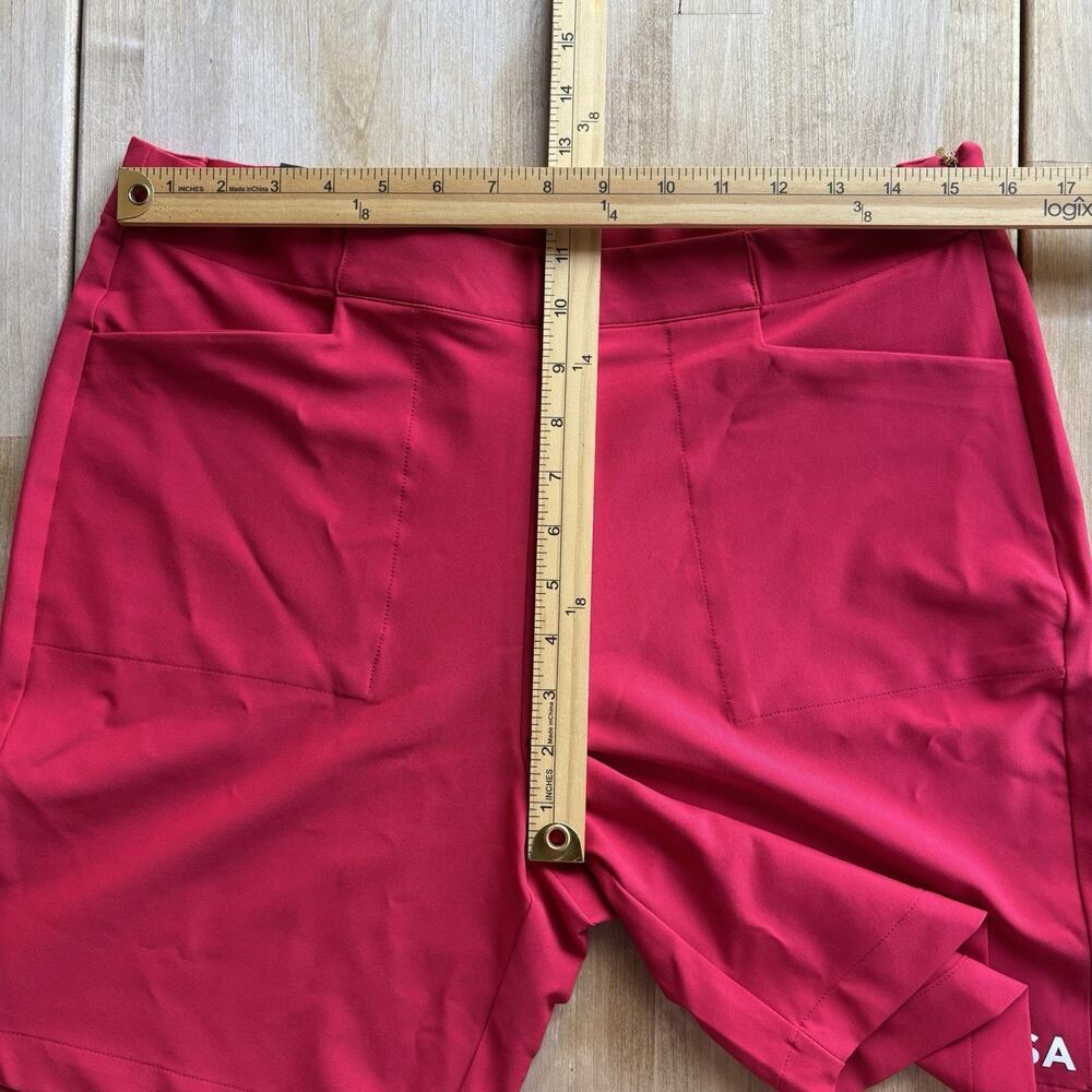 Dunning Womens USA Golf Short 7” Pull-On Sport Stretch Woven Large Red MSRP $98 - Picture 6 of 7
